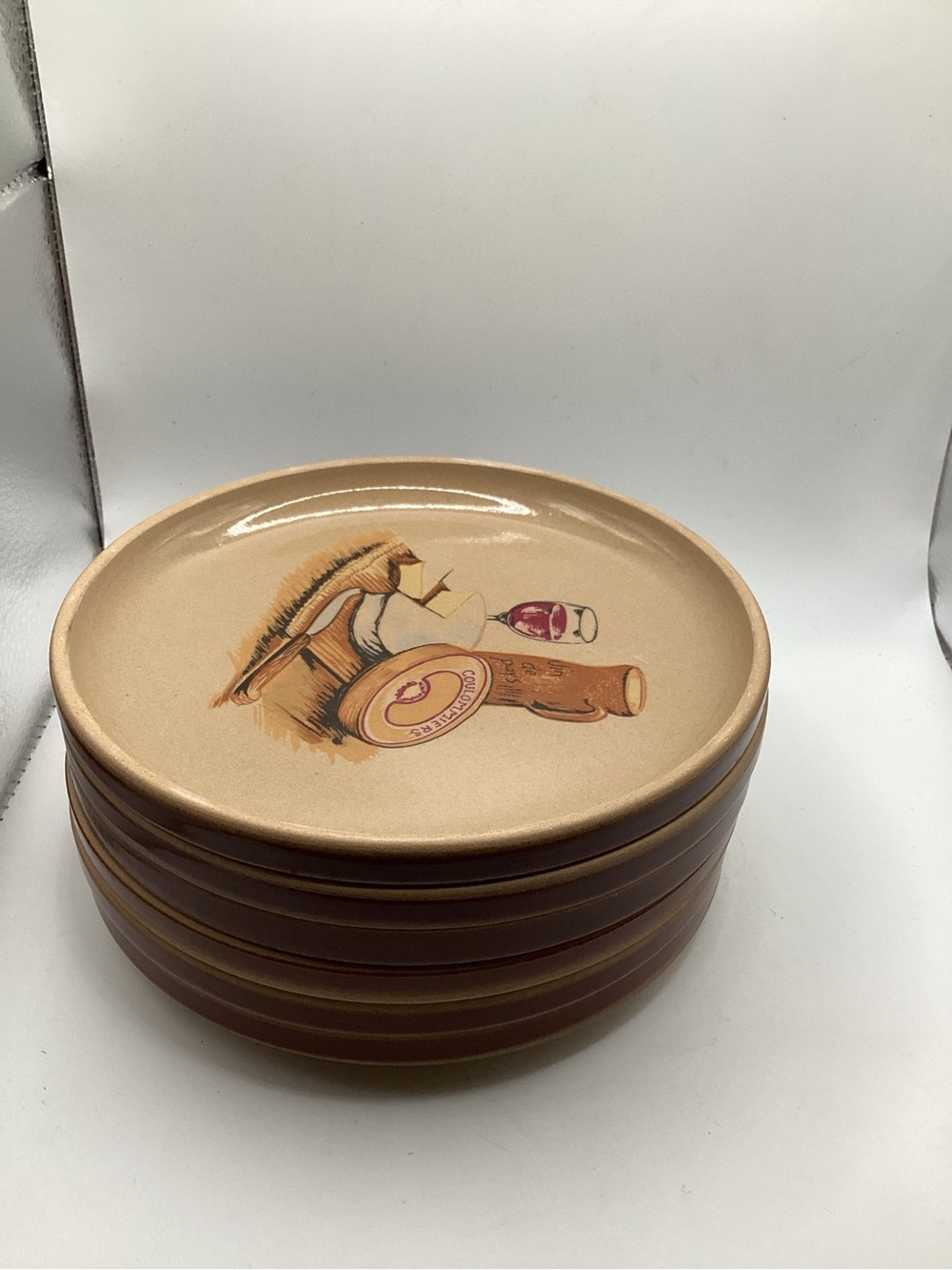 Vintage French GIEN Terracotta Cheese Plates - Set of 6